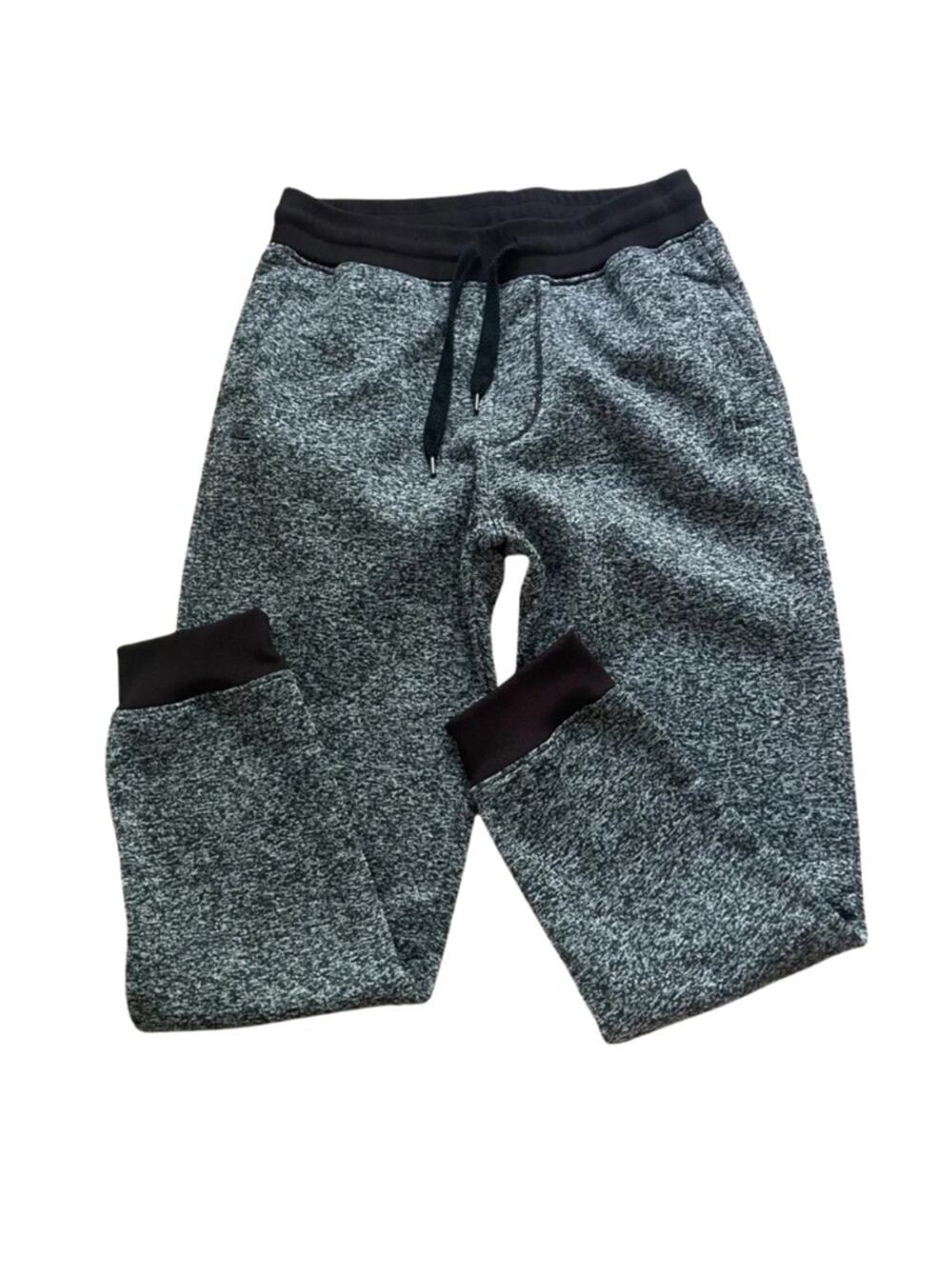 Southpole Men's XL Gray Marled Knit Joggers with Black Waistband #0169